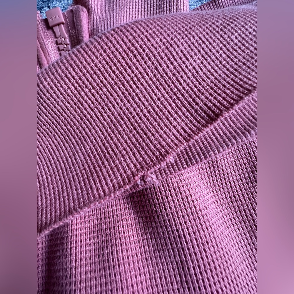 Adidas Womens Raw Pink Short Sleeve Full Zip Waffle Knit Track Top - Picture 6 of 6